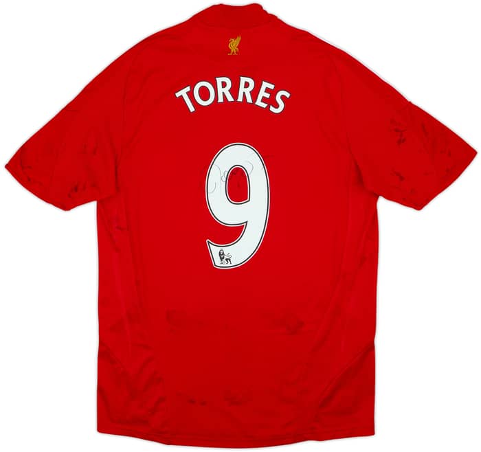 Camiseta de local firmada del Liverpool 2008-10 Torres #9 - 5/10 - (M)