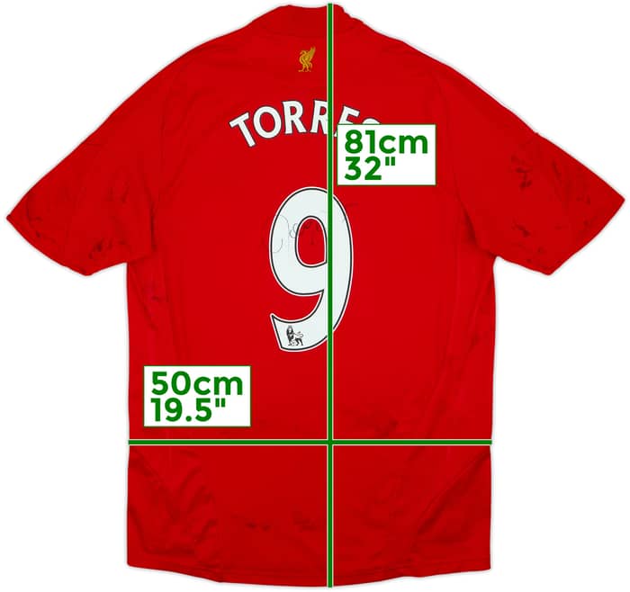 Camiseta de local firmada del Liverpool 2008-10 Torres #9 - 5/10 - (M)