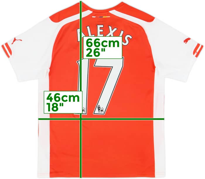 2014-15 Arsenal Home Shirt Alexis #17 - 6/10 - (S)