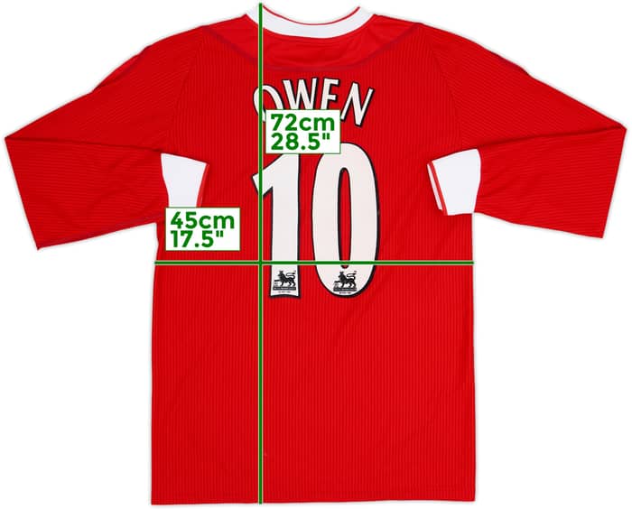2002-04 Liverpool Home L/S Shirt Owen #10 - 8/10 - (S)
