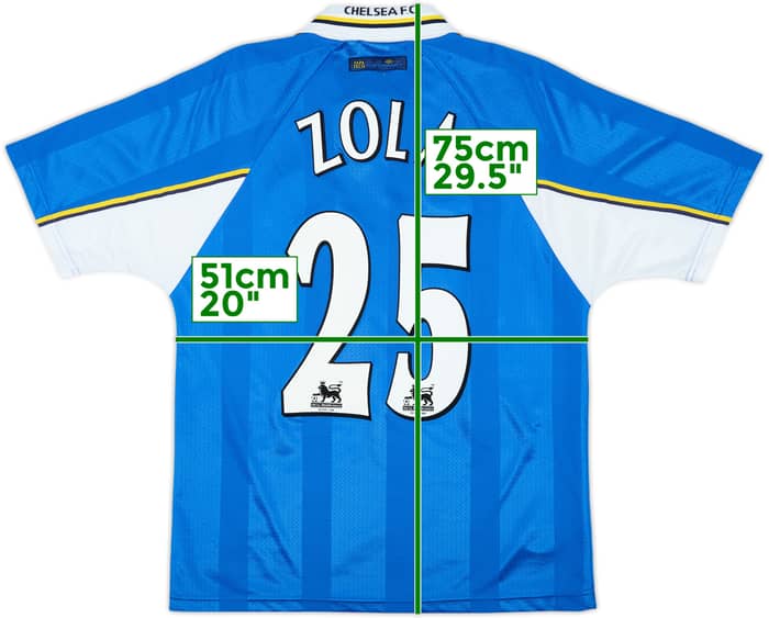 1997-99 Chelsea Home Shirt Zola #25 - 5/10 - (M)