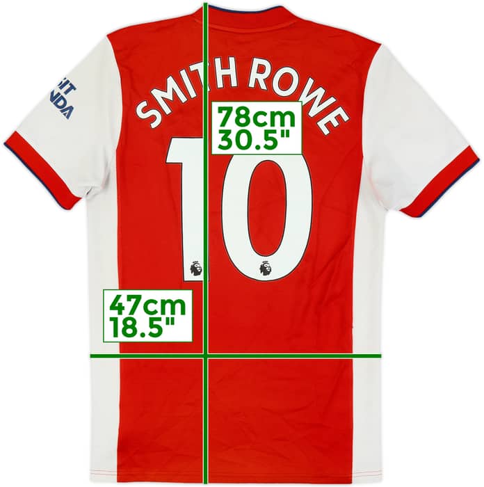 2021-22 Arsenal Home Shirt Smith Rowe #10 - 7/10 - (M)