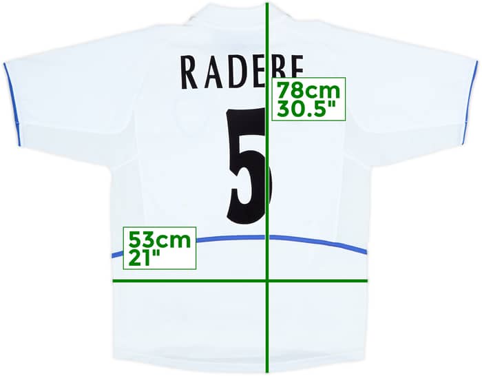 2002-03 Leeds United Home Shirt Radebe #5 - 7/10 - (M)