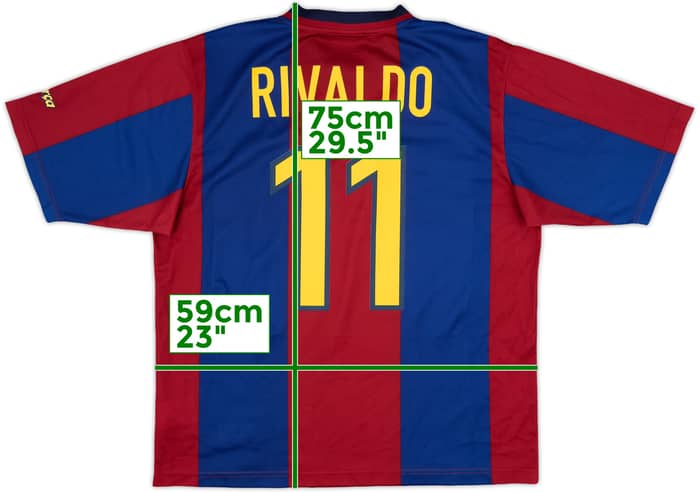 1998-00 Barcelona Basic Home Shirt Rivaldo #11 - 10/10 - (L)