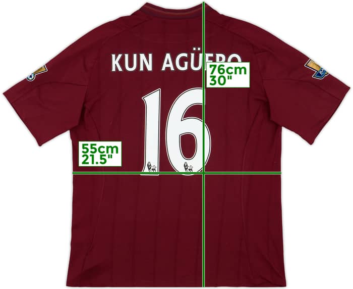 2012-13 Manchester City Away Shirt Kun Aguero #16 - 7/10 - (XL)