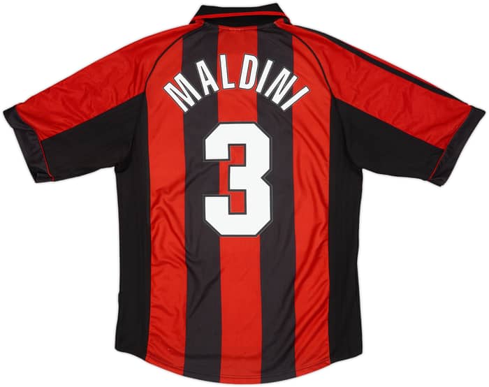 1998-00 AC Milan Home Shirt Maldini #3 - 8/10 - (M)