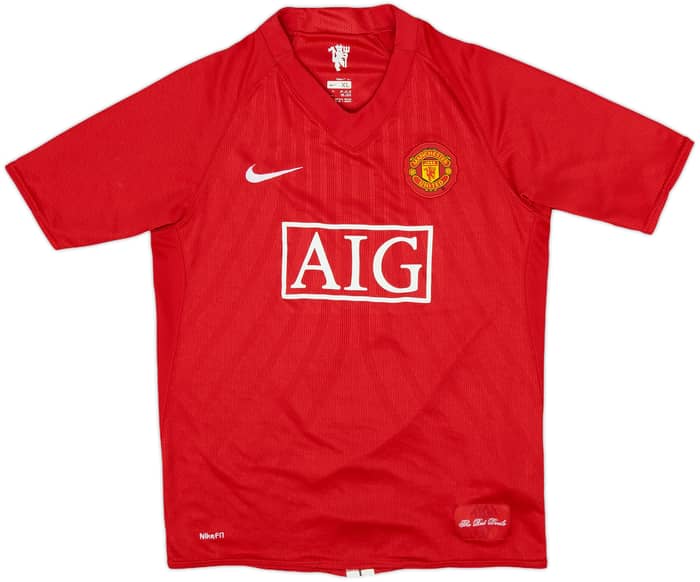 2007-09 Manchester United Home Shirt Ferdinand #5 - 8/10 - (XL.Boys)