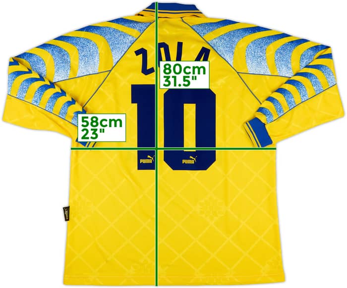 1995-96 Parma Third L/S Shirt Zola #10 - 8/10 - (L)