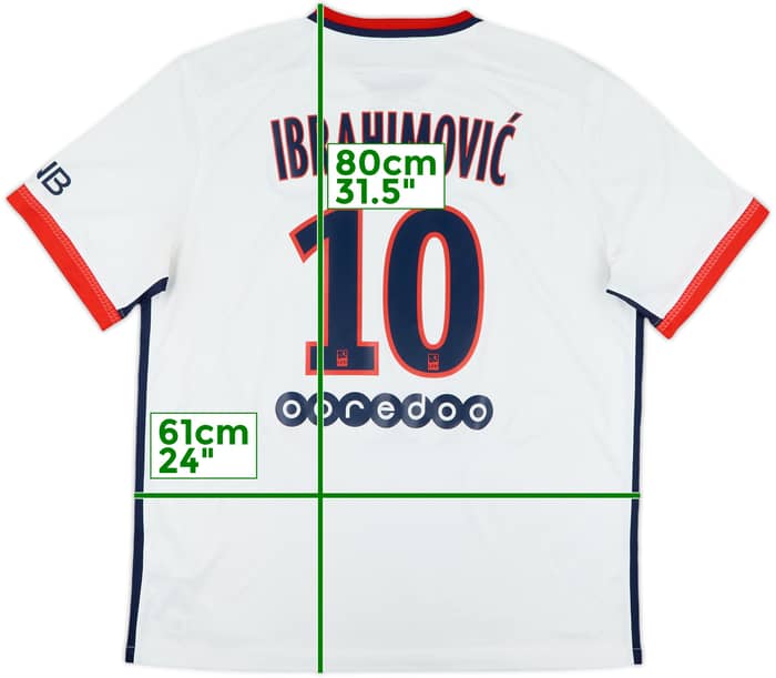 2015-16 Paris Saint-Germain Away Shirt Ibrahimovic #10 - 7/10 - (XL)