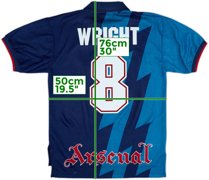 1995-96 Arsenal Away Shirt Wright #8 - 6/10 - (S)