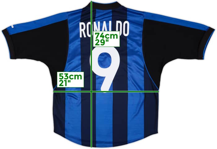 2000-01 Inter Milan Home Shirt Ronaldo #9 - 7/10 - (L)
