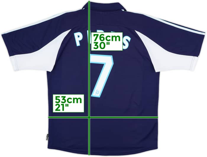 1999-00 Olympique Marseille Away Shirt Pires #7 - 8/10 - (M)