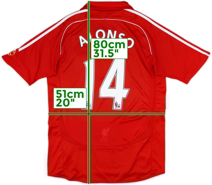 2006-08 Liverpool Home Shirt Alonso #14 - 5/10 - (M)