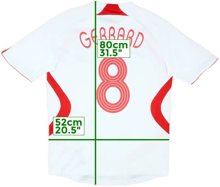 2007-08 Liverpool Away Shirt Gerrard #8 - 8/10 - (M)