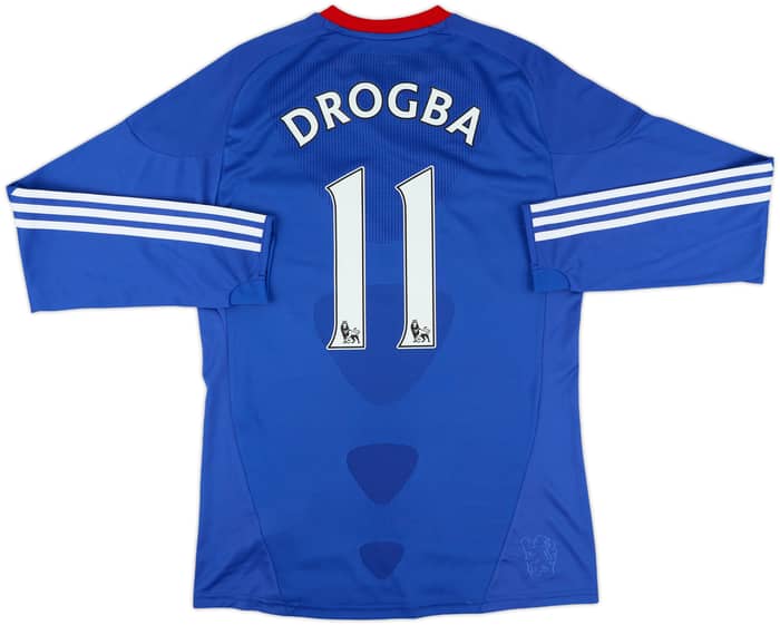 2010-11 Chelsea Home L/S Shirt Drogba #11 - 9/10 - (S)