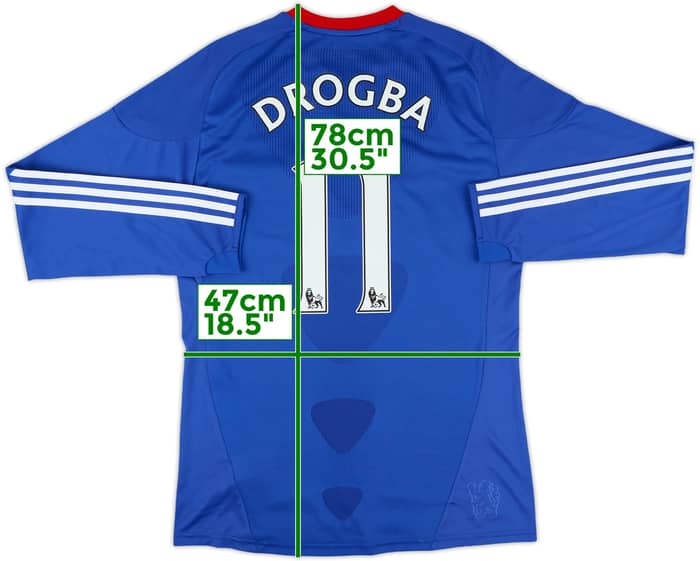 2010-11 Chelsea Home L/S Shirt Drogba #11 - 9/10 - (S)