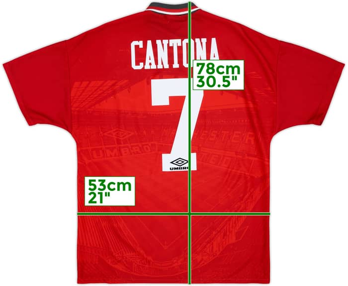 1994-96 Manchester United Home Shirt Cantona #7 - 8/10 - (L)