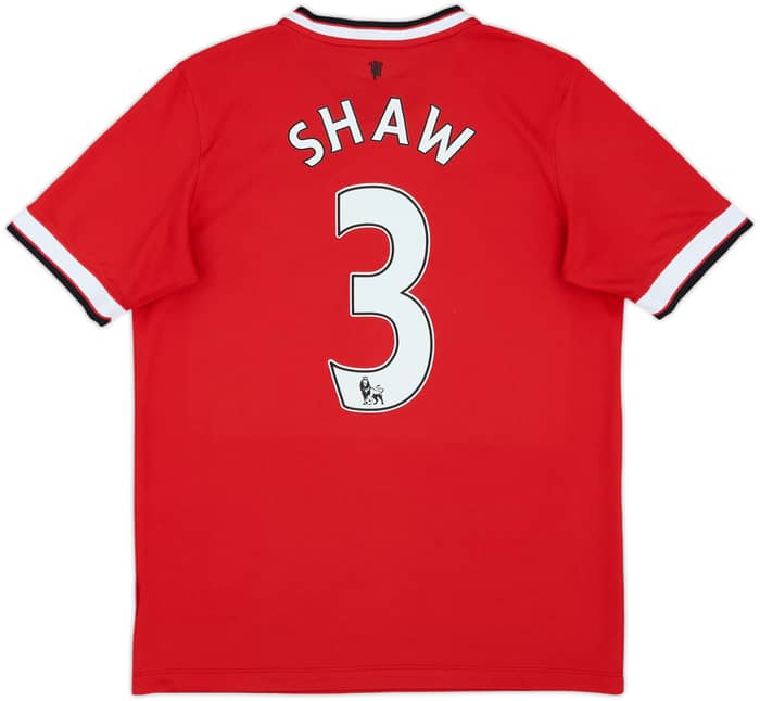 2014-15 Manchester United Home Shirt Shaw #3 - 7/10 - (XL.Boys)