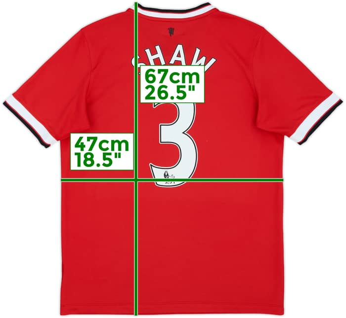 2014-15 Manchester United Home Shirt Shaw #3 - 7/10 - (XL.Boys)
