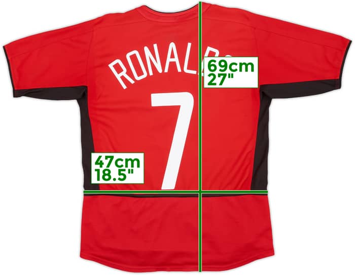2002-04 Manchester United Home Shirt Ronaldo #7 - 6/10 - (XL.Boys)