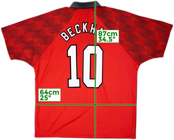 1996-98 Manchester United Home Shirt Beckham #10 - 10/10 - (XL)
