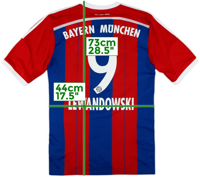 2014-15 Bayern Munich Home Shirt Lewandowski #9 - 9/10 - (M)
