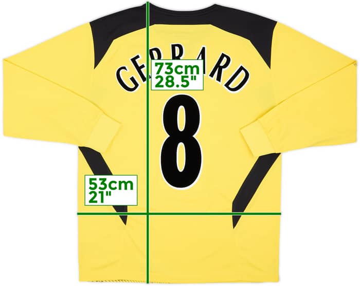 2004-06 Liverpool Away L/S Shirt Gerrard #8 - 5/10 - (M)