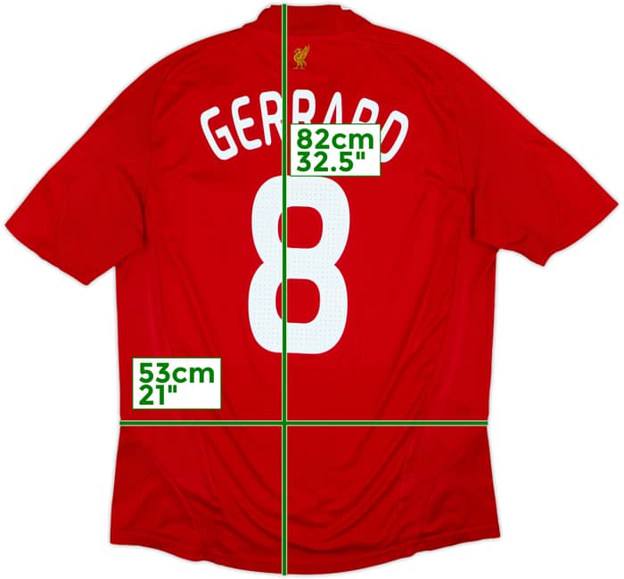2008-10 Liverpool Home Shirt Gerrard #8 - 6/10 - (L)