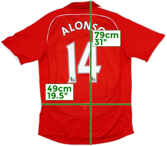2006-08 Liverpool Home Shirt Alonso #14 - 6/10 - (M)