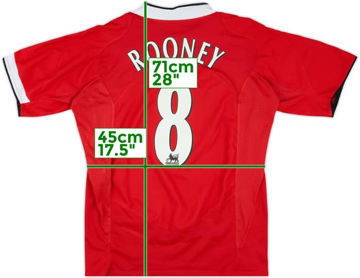 2004-06 Manchester United Home Shirt Rooney #8 - 8/10 - (M)