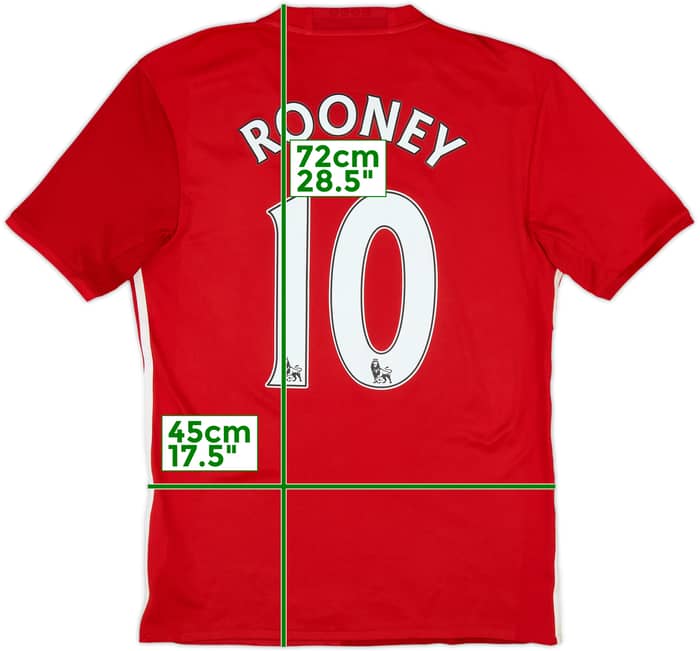 2016-17 Manchester United Home Shirt Rooney #10 - 6/10 - (S)