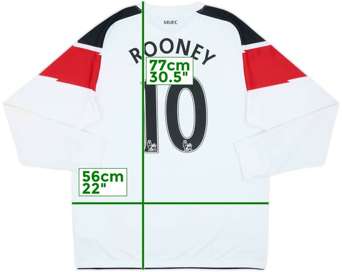2010-12 Manchester United Away L/S Shirt Rooney #10 - 6/10 - (L)