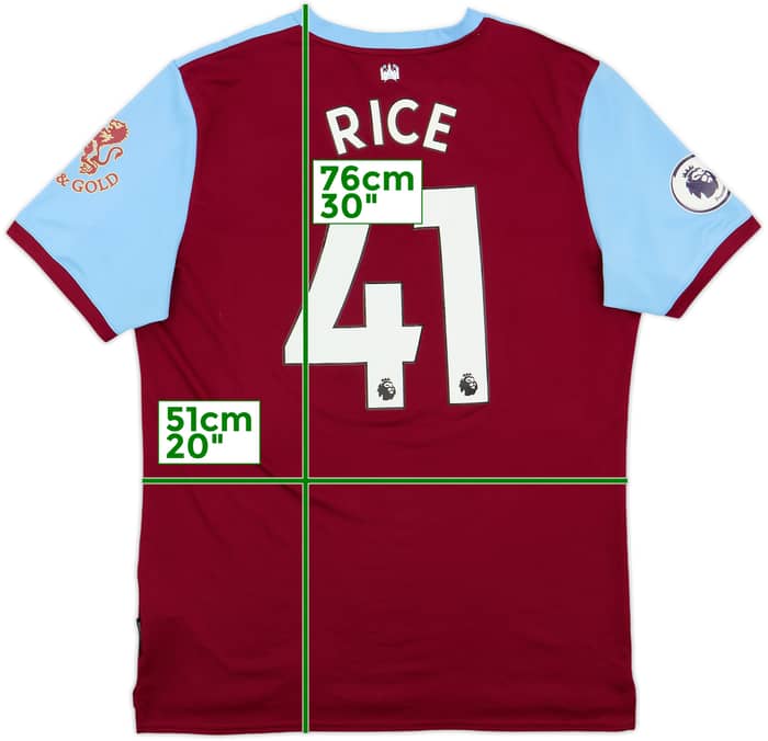 2019-20 West Ham Home Shirt Rice #41 - 8/10 - (L)