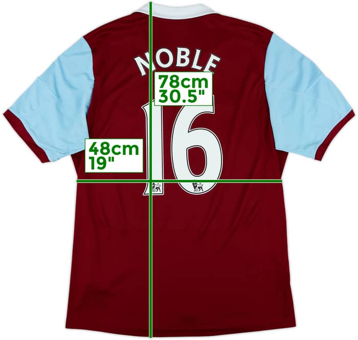 2013-14 West Ham Home Shirt Noble #16 - 9/10 - (L)