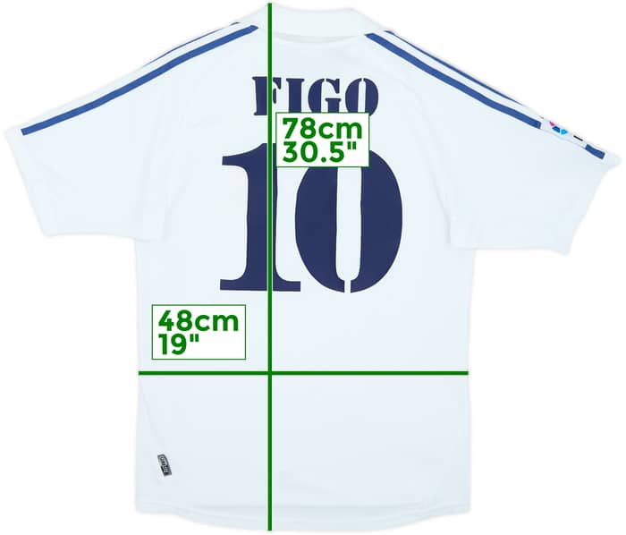 2001 Real Madrid Home Shirt Figo #10 - 8/10 - (S)