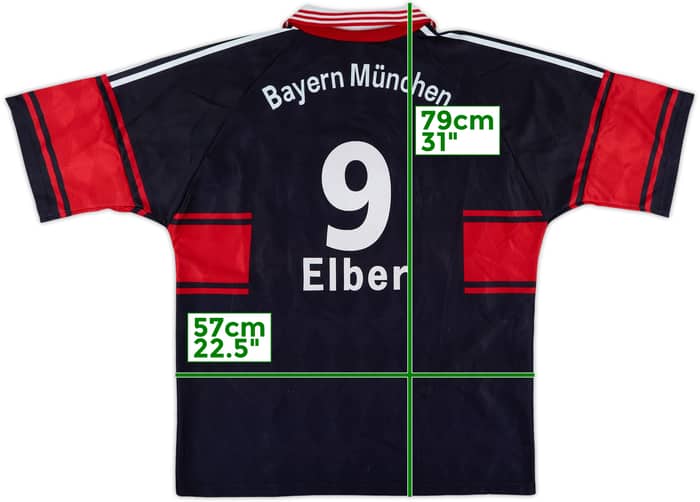 1997-99 Bayern Munich Home Shirt Elber #9 - 8/10 - (L)