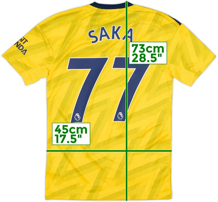 2019-20 Arsenal Away Shirt Saka #77 (XS)