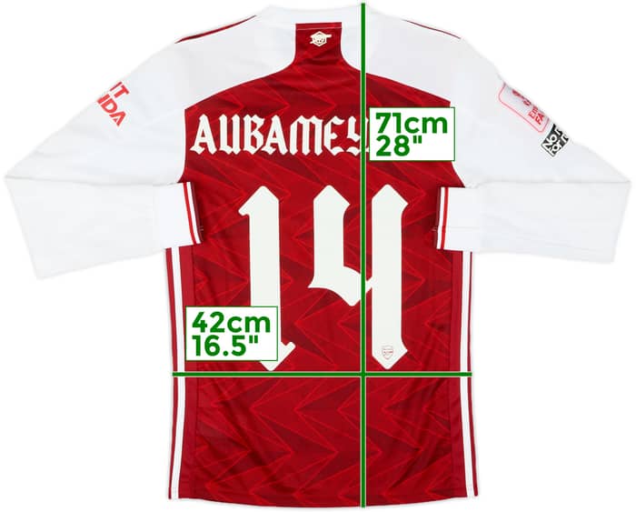 2020-21 Arsenal Home L/S Shirt Aubameyang #14 (XS)