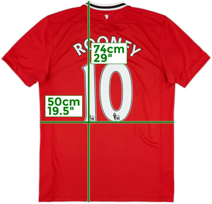 2011-12 Manchester United Home Shirt Rooney #10 - 6/10 - (M)