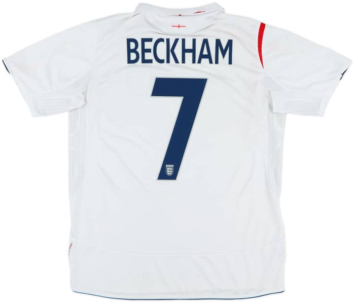 2005-07 England Home Shirt Beckham #7 - 5/10 - (L)