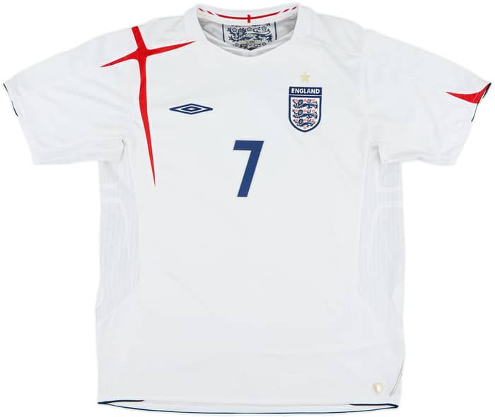2005-07 England Home Shirt Beckham #7 - 5/10 - (L)