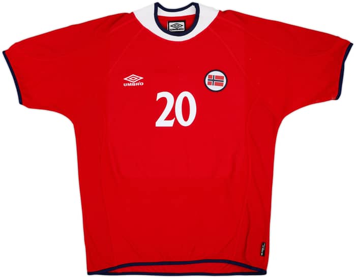 2000-02 Norway Home Shirt Solskjaer #20 - 8/10 - (L)