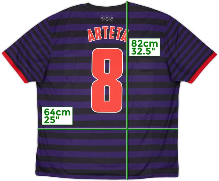2012-13 Arsenal Away Shirt Arteta #8 - 6/10 - (XXL)