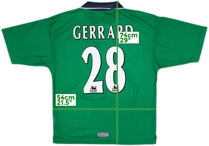 1999-00 Liverpool Away Shirt Gerrard #28 - 8/10 - (M)
