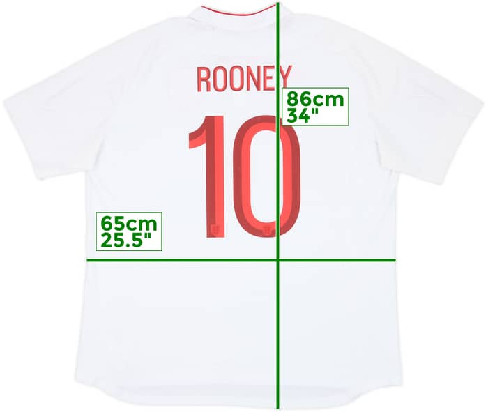 2012-13 England Home Shirt Rooney #10 - 6/10 - (3XL)