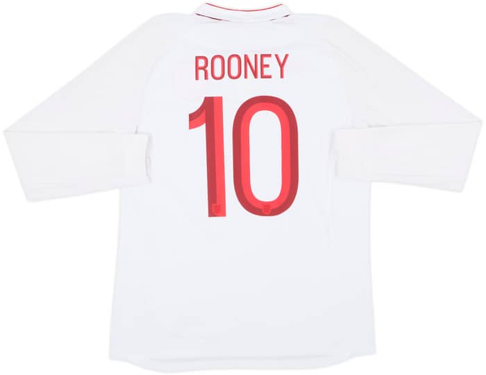 2012-13 England Home L/S Shirt Rooney #10 - 8/10 - (L)