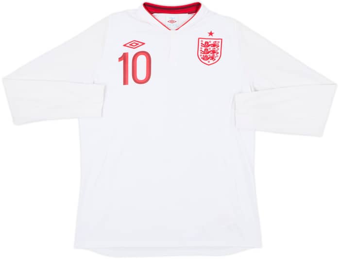 2012-13 England Home L/S Shirt Rooney #10 - 8/10 - (L)