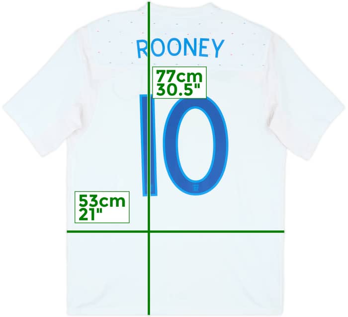 2010-11 England Home Shirt Rooney #10 - 7/10 - (L)