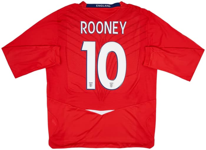 2008-10 England Away L/S Shirt Rooney #10 - 6/10 - (XL)