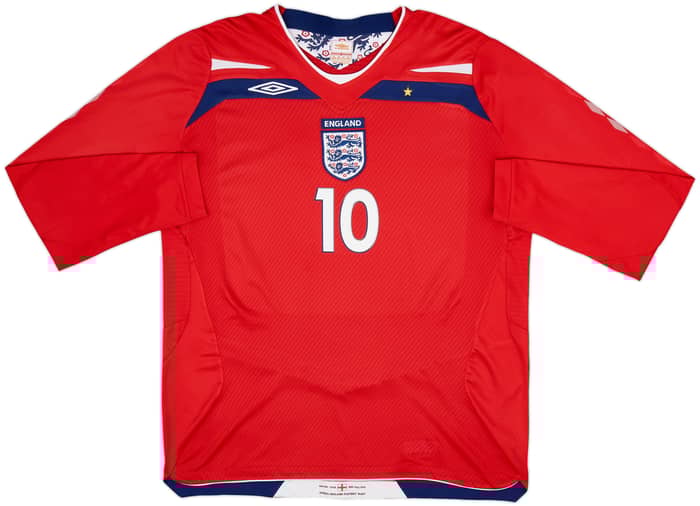 2008-10 England Away L/S Shirt Rooney #10 - 6/10 - (XL)